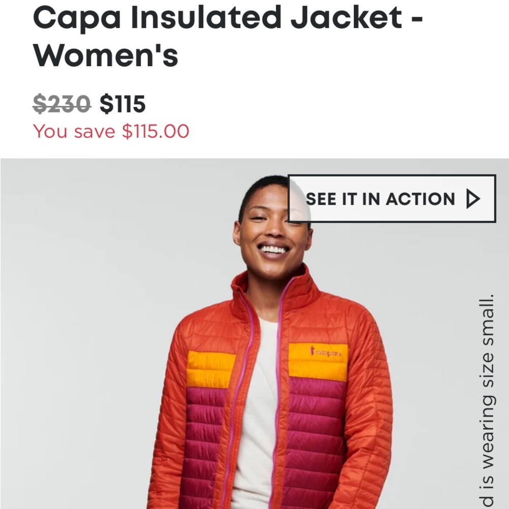 Cotopaxi Women's Capa Insulated Jacket - Raspberry and Orange